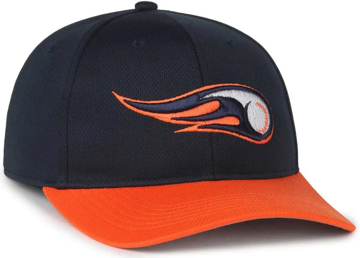 OC Sports MIN-350 MiLB Replica Polyester Baseball Cap - Bowling Green Hot Rods Navy Orange - Navy Orange / 6 3/8’’ - 7’’