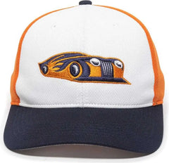 OC Sports MIN-350 MiLB Replica Polyester Baseball Cap - Bowling Green Hot Rods White Orange