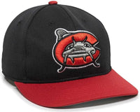 OC Sports MIN-350 MiLB Replica Polyester Baseball Cap - Carolina Mudcats Black Red - Black Red / 6 3/8’’ - 7’’