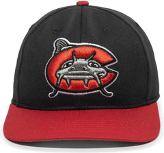 OC Sports MIN-350 MiLB Replica Polyester Baseball Cap - Carolina Mudcats Black Red