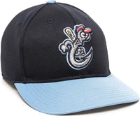 OC Sports MIN-350 MiLB Replica Polyester Baseball Cap - Corpus Christi Hooks - Navy Columbia Blue / 6 3/8’’ - 7’’