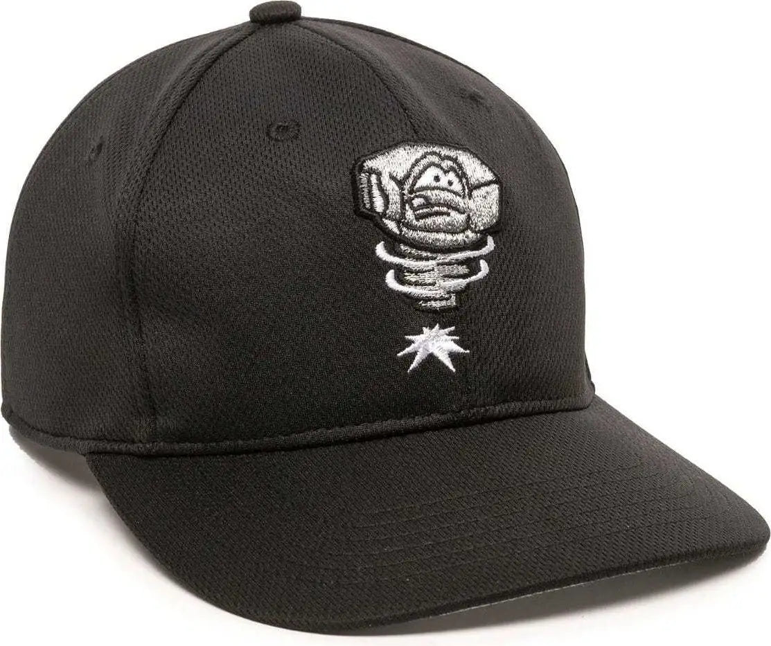 OC Sports MIN-350 MiLB Replica Polyester Baseball Cap - Lansing Lugnuts - Black / 6 3/8’’ - 7’’
