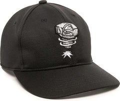 OC Sports MIN-350 MiLB Replica Polyester Baseball Cap - Lansing Lugnuts - Black / 6 3/8’’ - 7’’
