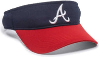 OC Sports MLB-185 Traditional Visor - Atlanta Braves - Navy Red / One Size Fits Most