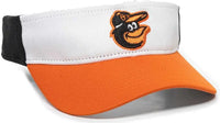 OC Sports MLB-185 Traditional Visor - Baltimore Orioles - White Black Orange / One Size Fits Most