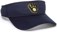 OC Sports MLB-185 Traditional Visor - Milwaukee Brewers - Navy / One Size Fits Most