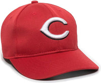OC Sports MLB-350 MLB Polyester Baseball Adjustable Cap - Cincinnati Reds Home - Red / 6 3/8’’ - 7’’