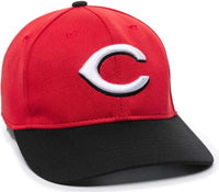 OC Sports MLB-350 MLB Polyester Baseball Adjustable Cap - Cincinnati Reds Road - Red Black / 6 3/8’’ - 7’’