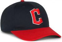 OC Sports MLB-350 MLB Polyester Baseball Adjustable Cap - Cleveland Guardians Home - Navy / 6 3/8’’ - 7’’