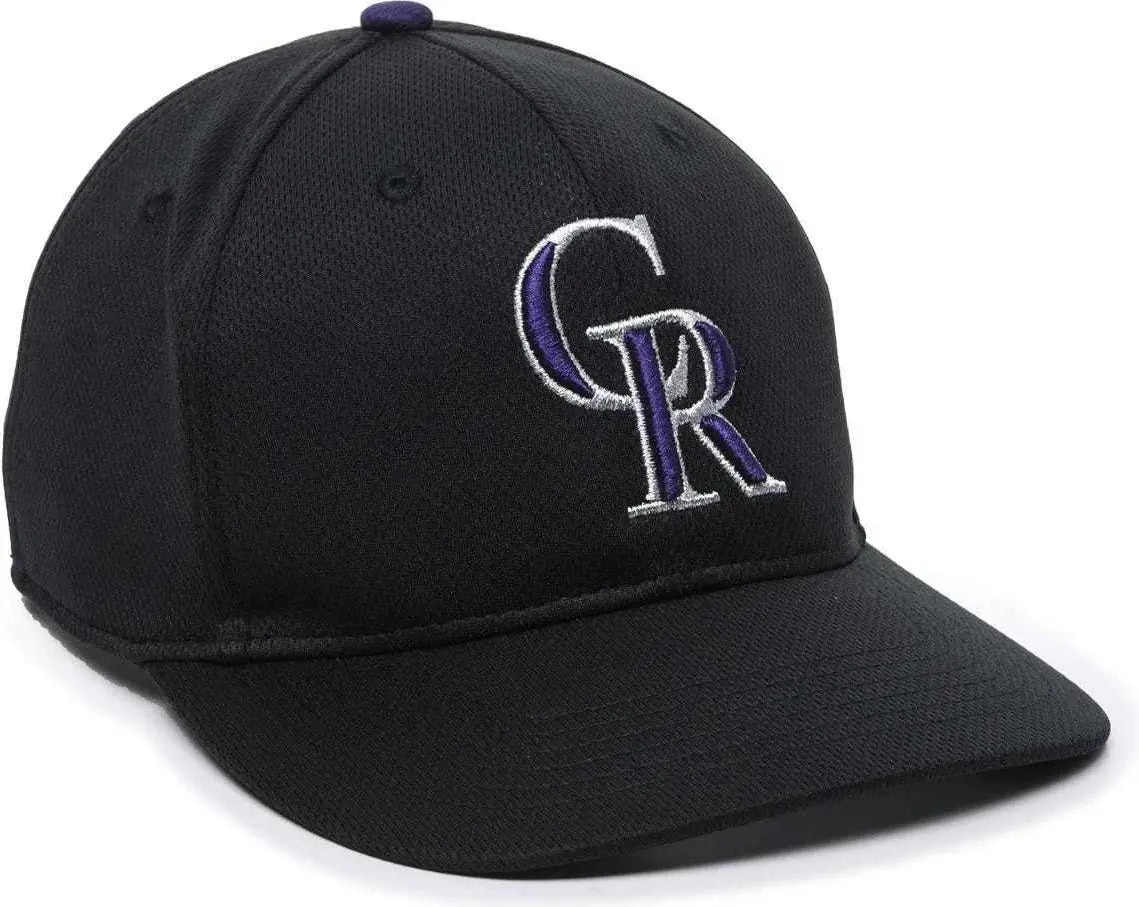OC Sports MLB-350 MLB Polyester Baseball Adjustable Cap - Colorado Rockies Home & Road - Black / 6 3/8’’ - 7’’