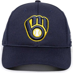OC Sports MLB 350 MLB Polyester Baseball Adjustable Cap Milwaukee Brewers Navy Home & Road