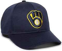 OC Sports MLB 350 MLB Polyester Baseball Adjustable Cap Milwaukee Brewers Navy Home & Road Navy / 6 3/8’’ 7’’