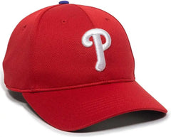 OC Sports MLB-350 MLB Polyester Baseball Adjustable Cap - Philadelphia Phillies Home - Red / 6 3/8’’ - 7’’