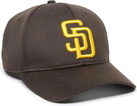 OC Sports MLB 350 MLB Polyester Baseball Adjustable Cap San Diego Padres Home Brown / 6 3/8’’ 7’’