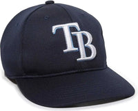 OC Sports MLB-350 MLB Polyester Baseball Adjustable Cap - Tampa Bay Rays Home and Road - Black / 6 3/8’’ - 7’’