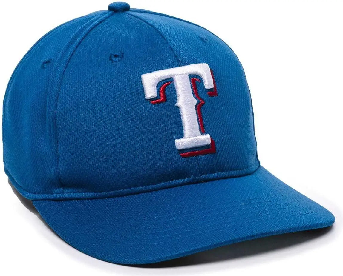OC Sports MLB-350 MLB Polyester Baseball Adjustable Cap - Texas Rangers Home & Road - Royal / 6 3/8’’ - 7’’