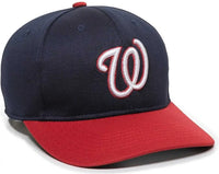 OC Sports MLB-350 MLB Polyester Baseball Adjustable Cap - Washington Nationals Road - Navy Red / 6 3/8’’ - 7’’