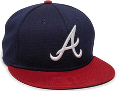 OC Sports MLB-400 MLB Mesh Baseball Cap - Atlanta Braves - Navy Red / 6 3/8’’ - 7’’