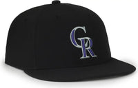 OC Sports MLB-450 Performance Baseball Cap - Colorado Rockies - Black / 6 3/8’’ - 7’’
