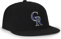 OC Sports MLB-450 Performance Baseball Cap - Colorado Rockies - Black / 6 3/8’’ - 7’’