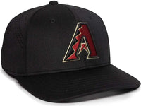OC Sports MLB-600 Perforated Stretchfit Baseball Cap - Arizona Diamondbacks - Black / S/M