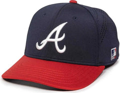 OC Sports MLB-600 Perforated Stretchfit Baseball Cap - Atlanta Braves