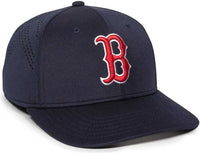 OC Sports MLB-600 Perforated Stretchfit Baseball Cap - Boston Red Sox - Navy / S/M