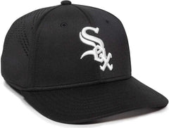 OC Sports MLB-600 Perforated Stretchfit Baseball Cap - Chicago White Sox - Black / S/M