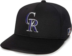 OC Sports MLB-600 Perforated Stretchfit Baseball Cap - Colorado Rockies