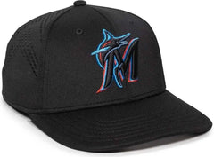 OC Sports MLB-600 Perforated Stretchfit Baseball Cap - Miami Marlins