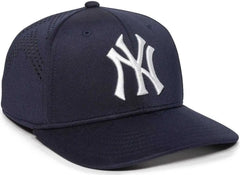 OC Sports MLB-600 Perforated Stretchfit Baseball Cap - New York Yankees - Navy / S/M