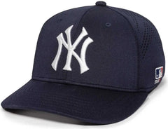 OC Sports MLB-600 Perforated Stretchfit Baseball Cap - New York Yankees