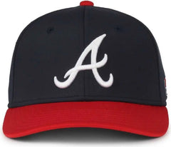 OC Sports MLB-650 Performance Snapback Baseball Cap - Atlanta Braves - Navy Red / One Size Fits Most
