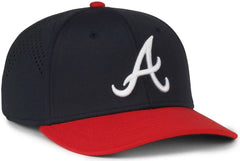 OC Sports MLB-650 Performance Snapback Baseball Cap - Atlanta Braves - Navy Red / One Size Fits Most