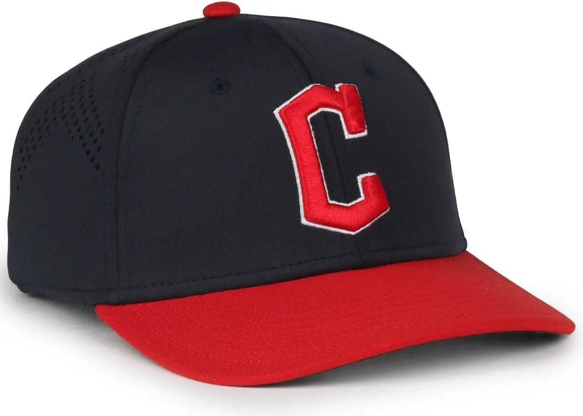 OC Sports MLB-650 Performance Snapback Baseball Cap - Cleveland Guardians - Black / One Size Fits Most