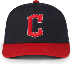 OC Sports MLB-650 Performance Snapback Baseball Cap - Cleveland Guardians - Black / One Size Fits Most