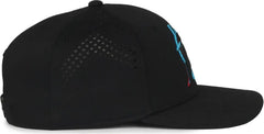 OC Sports MLB-650 Performance Snapback Baseball Cap - Miami Marlins - Black / One Size Fits Most