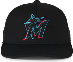 OC Sports MLB-650 Performance Snapback Baseball Cap - Miami Marlins - Black / One Size Fits Most