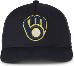 OC Sports MLB-650 Performance Snapback Baseball Cap - Milwaukee Brewers - Navy / One Size Fits Most