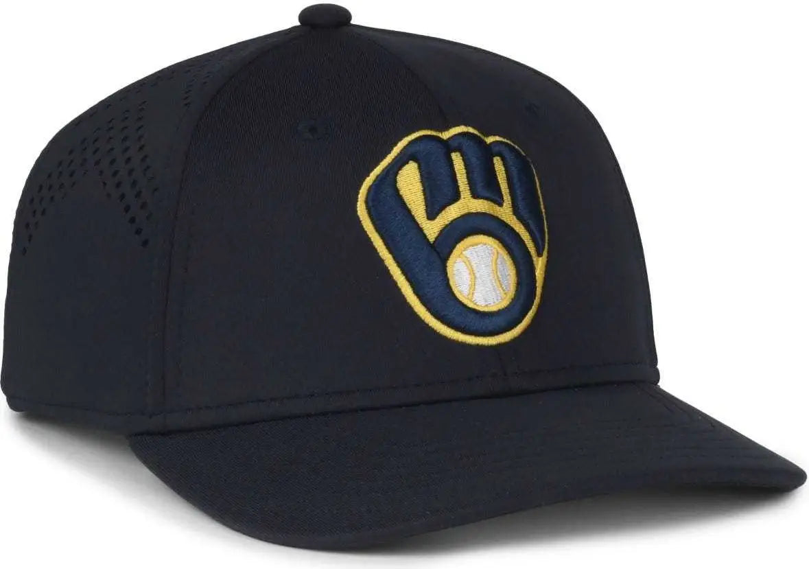 OC Sports MLB-650 Performance Snapback Baseball Cap - Milwaukee Brewers - Navy / One Size Fits Most