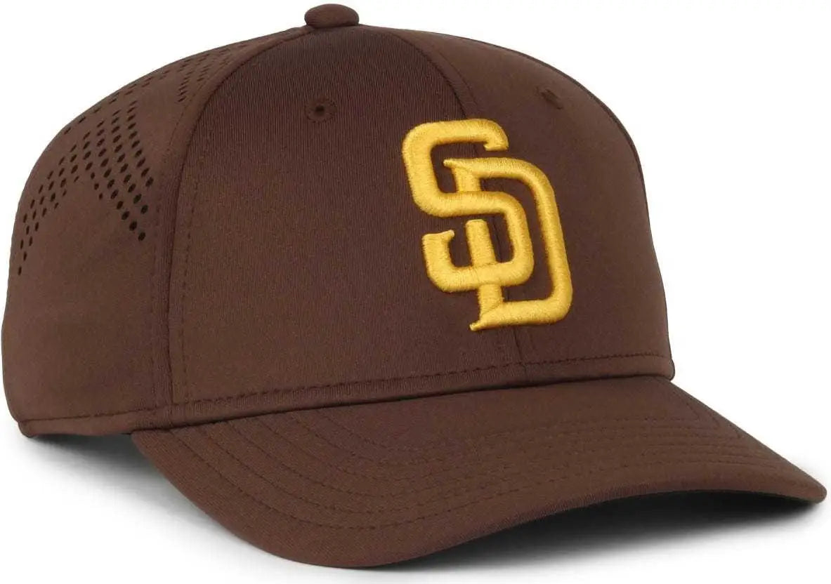 OC Sports MLB-650 Performance Snapback Baseball Cap - San Diego Padres - Brown / One Size Fits Most