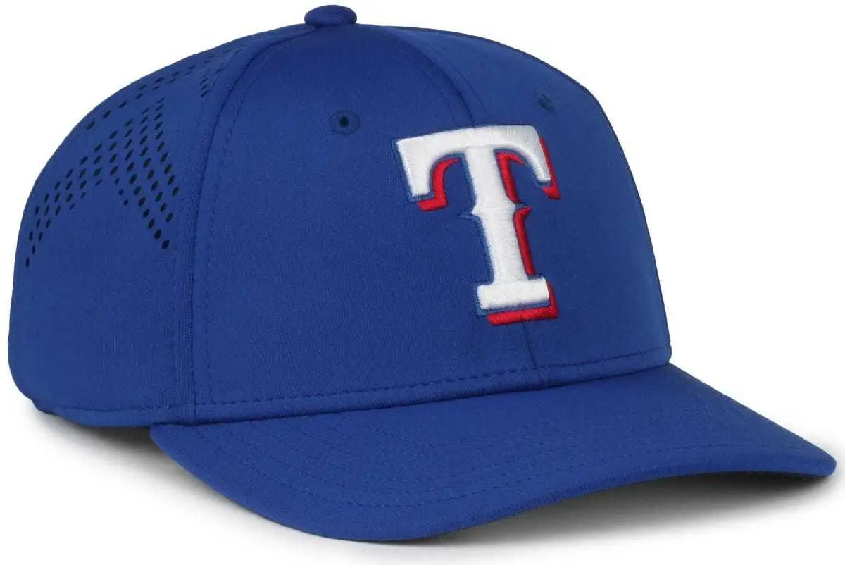 OC Sports MLB-650 Performance Snapback Baseball Cap - Texas Rangers - Royal / One Size Fits Most