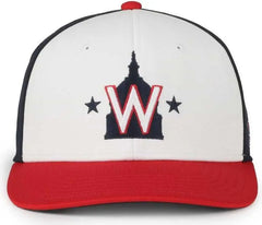 OC Sports MLB-650 Performance Snapback Baseball Cap - Washington National - White Navy Red / One Size Fits Most