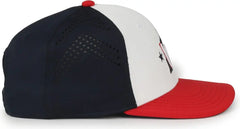 OC Sports MLB-650 Performance Snapback Baseball Cap - Washington National - White Navy Red / One Size Fits Most