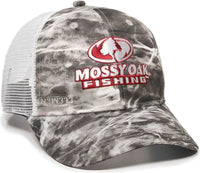 OC Sports MOFS44A Mossey Oak Fishing Cap Mesh Back - Mossy Oak Elements Agua Manta White - Mossy Oak White / 6 7/8’’