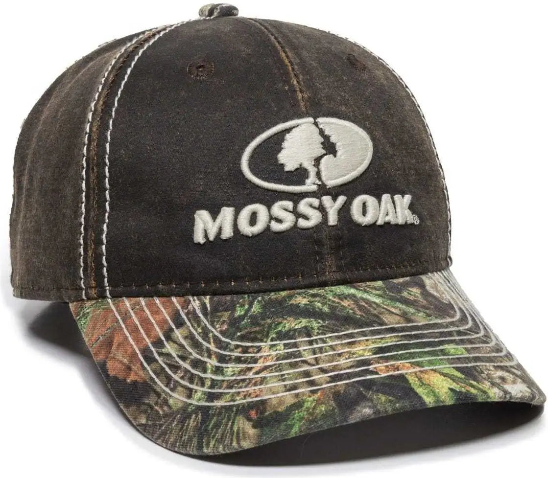 OC Sports MOFS46A Mossey Oak Hard Pigment-Dyed Twill Cap - Brown Mossy Oak Break-Up Country - Brown Mossy Oak / 6 7/8’’