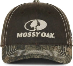 OC Sports MOFS46A Mossey Oak Hard Pigment-Dyed Twill Cap - Dark Brown Mossy Oak Country DNA - Mossy Oak / OSFM