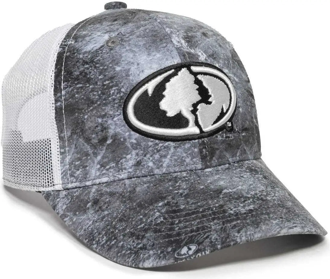 OC Sports MOFS49A Mossey Oak Fishing Cap Mesh Back Mossy Oak Elements Coastal Cloudbank White Mossy Oak White / 6 7/8’’