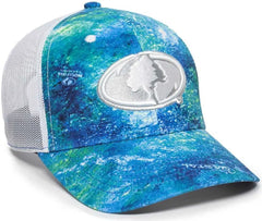 OC Sports MOFS49A Mossey Oak Fishing Cap Mesh Back - Mossy Oak Elements Coastal Inshore White - Mossy Oak White / 6