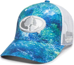 OC Sports MOFS49A Mossey Oak Fishing Cap Mesh Back - Mossy Oak Elements Coastal Inshore White - Mossy Oak White / 6